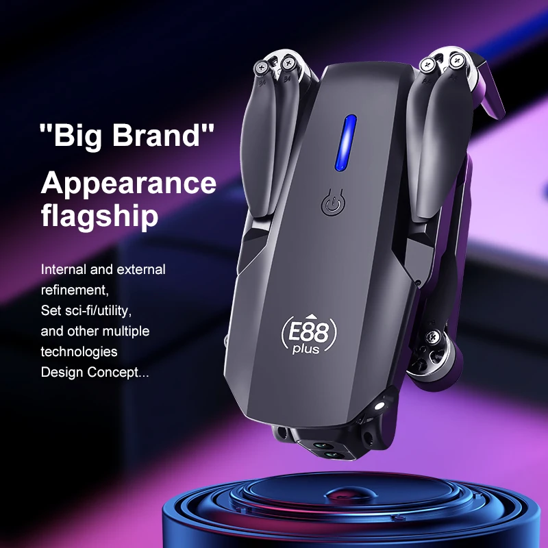 New E88 Plus Quadcopter Drone: - Drone Gimbal Brushless ulasan dan harga